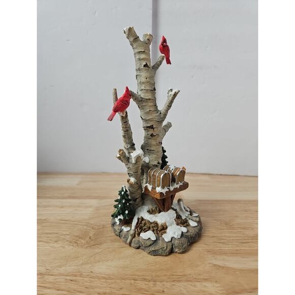 Dept 56 Village Birch Tree Cluster with Two Mailboxes 52631 With Box Cardinals - Picture 11 of 16